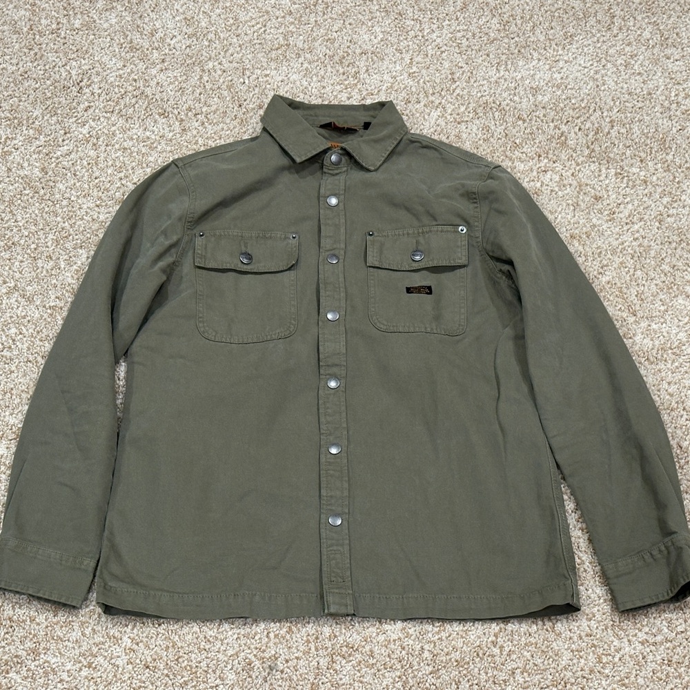Superdry - Men’s Canvas Overshirt in Olive Khaki (Size: M)